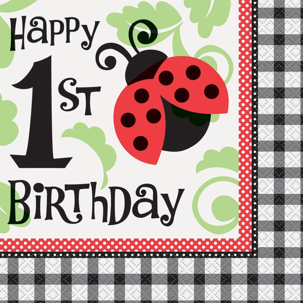 LIVELY%20LADYBUGS%20FIRST%20BIRTHDAY%20KAĞIT%20PEÇETE%2033x33cm%20(16%20AD)