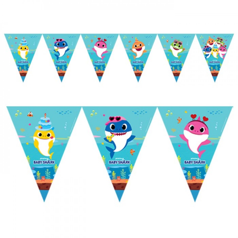 BABY%20SHARK%20PARTİ%20ZAMANI%20BAYRAK%20SET%20(3,20m)