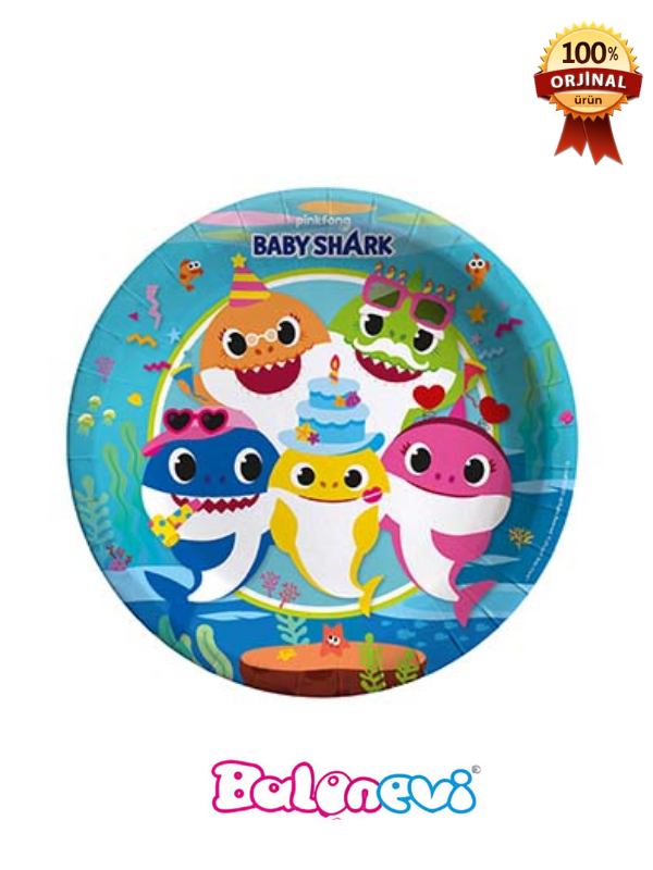 BABY%20SHARK%20PARTİ%20ZAMANI%20TABAK%2023CM%20(8AD)