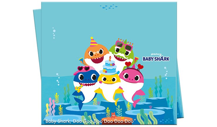 BABY%20SHARK%20PARTİ%20ZAMANI%20LİSANSLI%20MASA%20ÖRTÜSÜ%20(120x180CM)