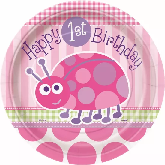 FIRST BIRTHDAY LADYBUG TABAK 23 CM (8 AD)