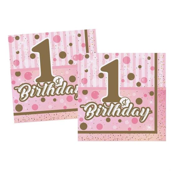 PIRILTILI FIRST BIRTHDAY KIZ PEÇETE 33x33cm (16 AD)