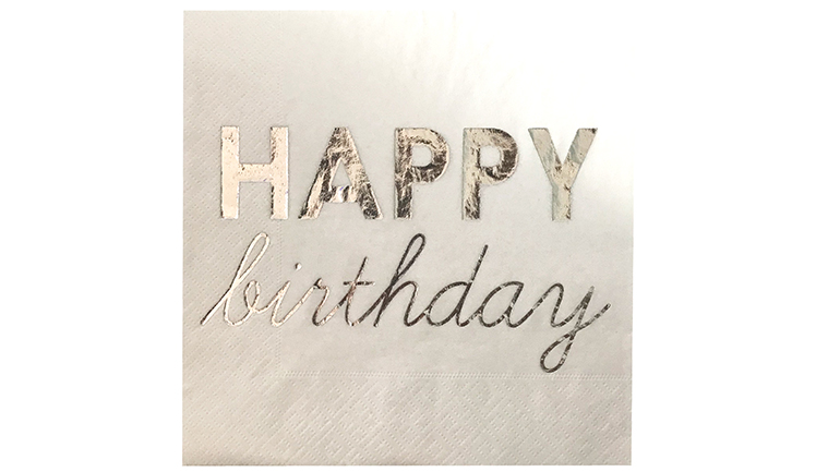 SILVER VARAK HAPPY BIRTHDAY BASKILI PEÇETE 16LI (33x33cm)