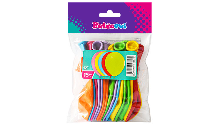 12 KARIŞIK PASTEL BALON 15Lİ